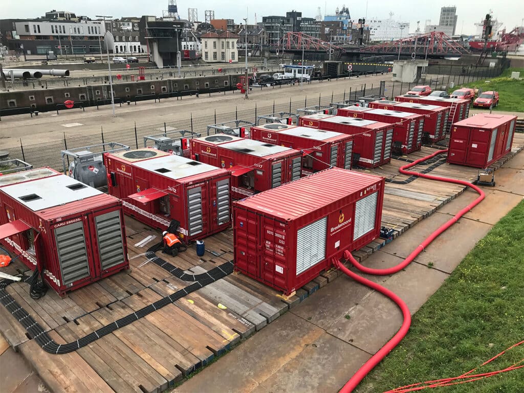 Hoogspanning voor grootste tijdelijke pompinstallatie ooit 1