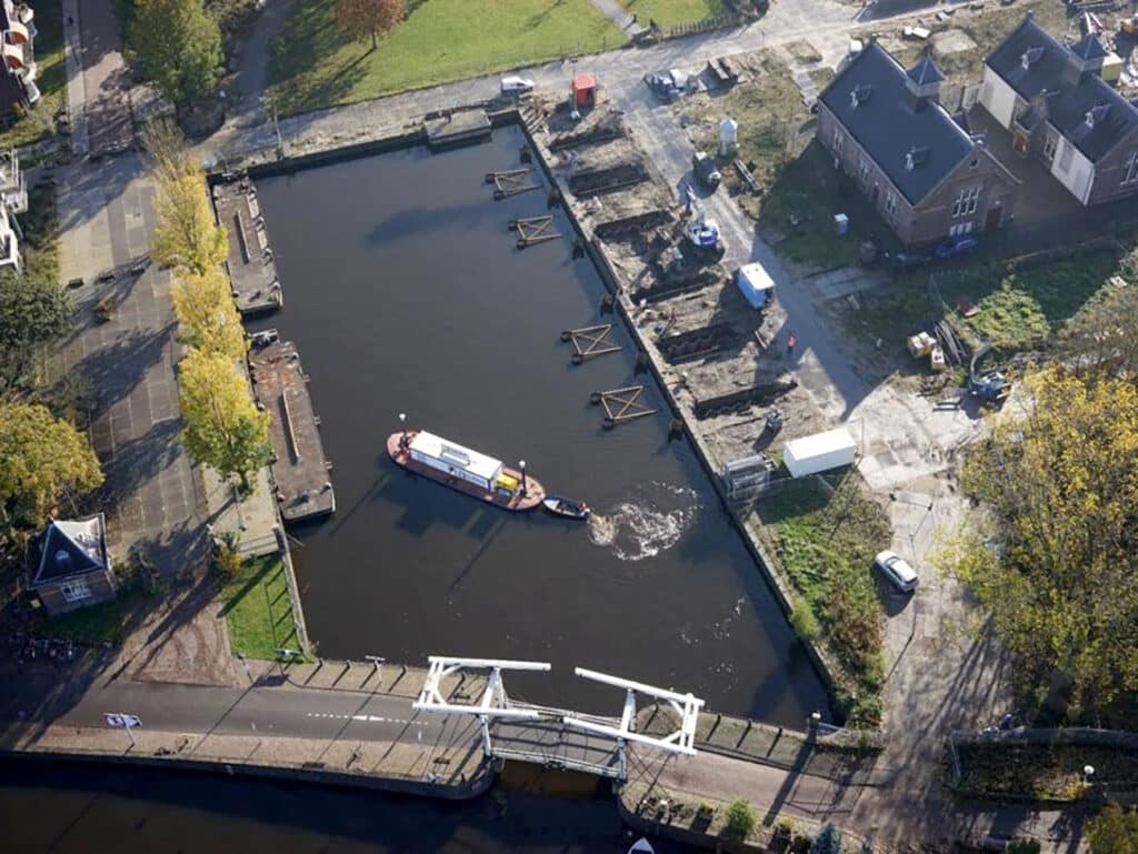 Aerial photograph of the experimental garden area