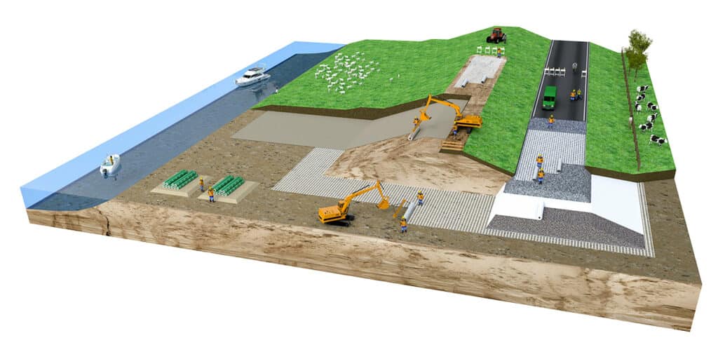 Figure 1 Dyke construction 3D landscape 0001