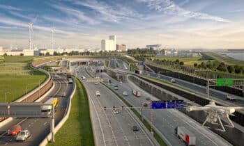 Oosterweelknoop visualisatie bron Architectebureau Zwarts
