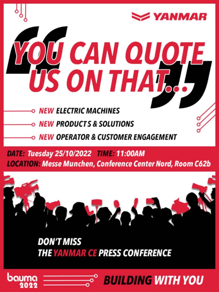 Yanmar CE bauma 2022 press invite