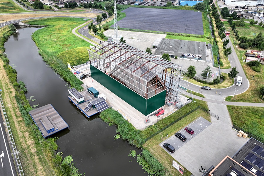 Renovation Krúsrak bridge: Controlled drying process in purpose-built shed 1