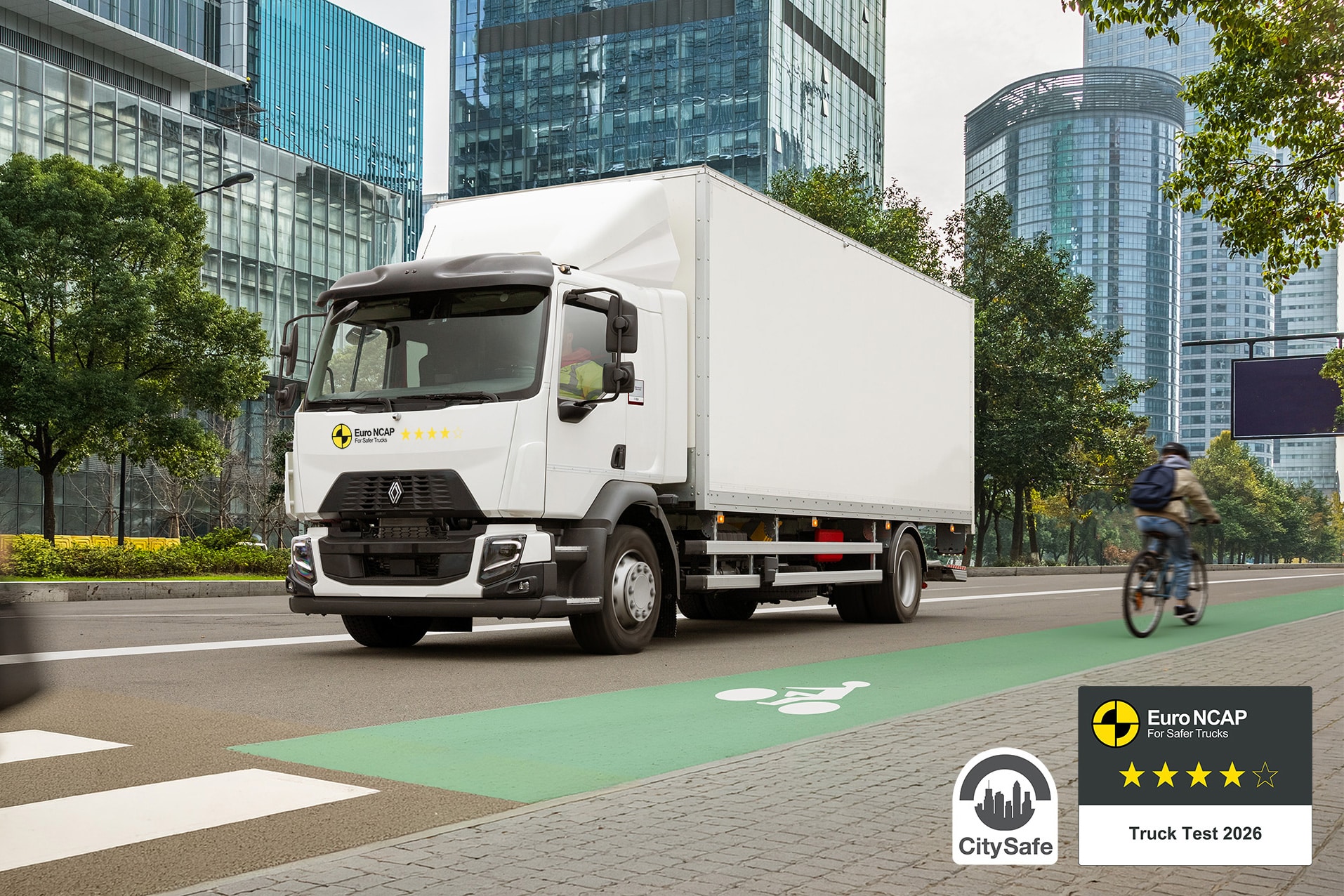 Renault Trucks D behaalt 4 sterren Euro NCAP en ontvangt CitySafe-label 2